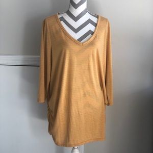 Lane Bryant Ruched Yellow Tee